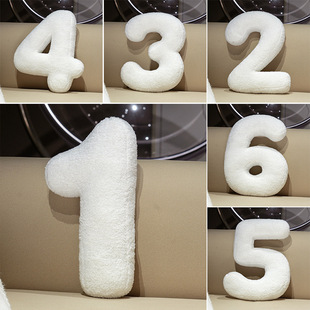 阿拉伯数字抱枕毛绒玩具儿童益智123456789抱枕沙发靠垫拍摄道具