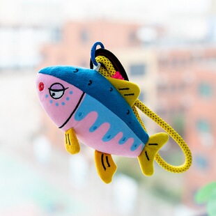 钓鱼绝不空军系列动物包包挂件海洋鱼类鳜鱼鲈鱼解压毛绒玩具礼物