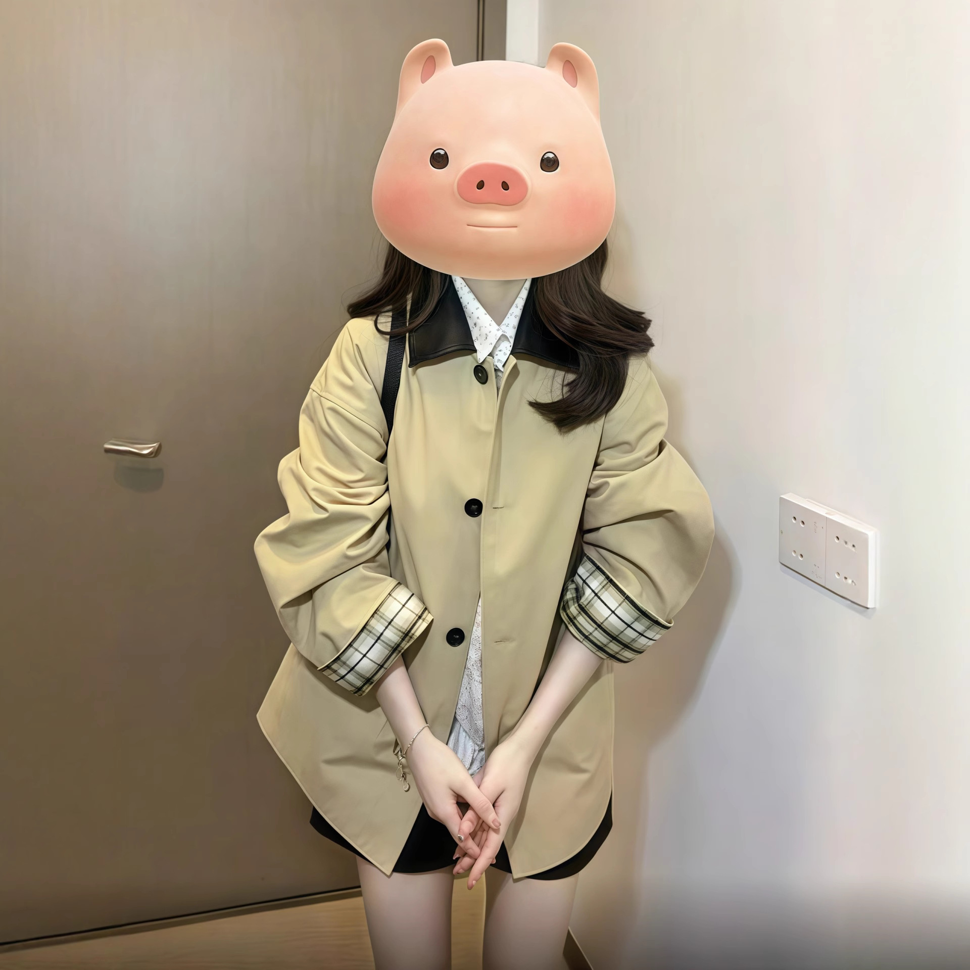 卡其色短款风衣外套女2025春秋新款韩系感气质休闲宽松小个子