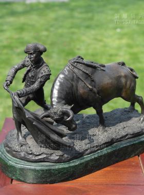 铜雕塑西班牙斗牛客厅装饰品摆件