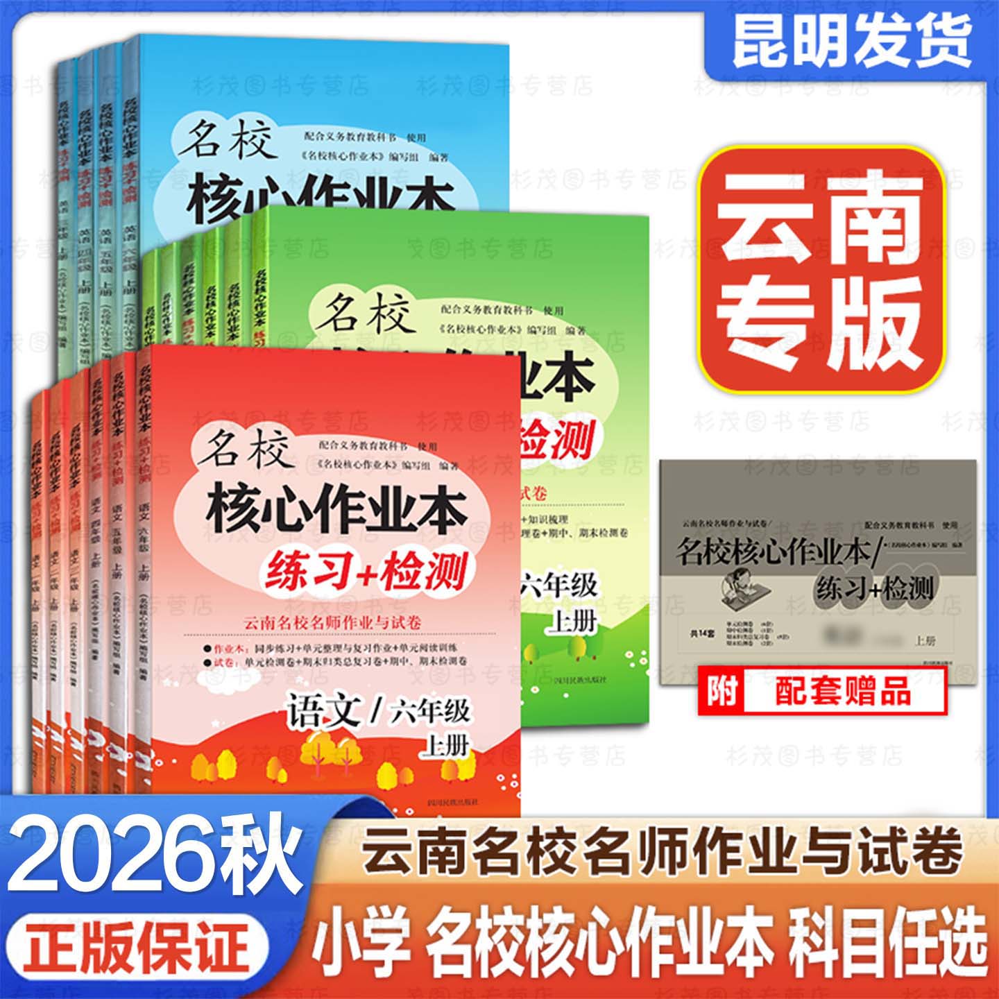 云南名校核心作业本练习与检测一二三四五六年级上册语文数学书人教版同步训练一课一练 云南名校名师作业+试卷 小学同步练习教辅