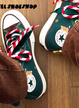 鳗鱼鞋铺Converse匡威1970S三星标帆布鞋圣诞节姜饼人高帮A07978C