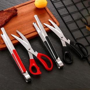 韩式 多功能不锈钢加厚牛排剪厨房鸡排剪刀 烤肉店专用剪刀夹子套装