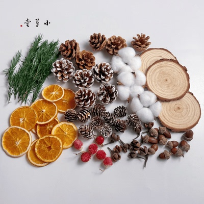 手工diy圣诞系列干花干果材料包