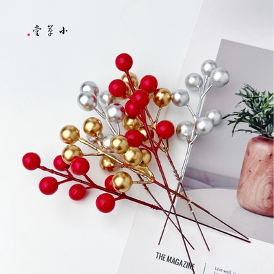 【仿真浆果串】圣诞节装饰品圣诞红果支浆果串diy花环圣诞树配饰