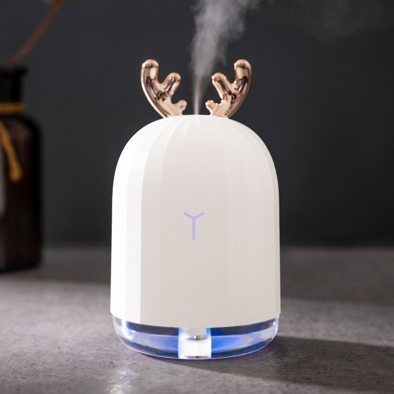 聚可爱 静音加湿器USB卧室办公空调房车载空气净化器迷你熏香机