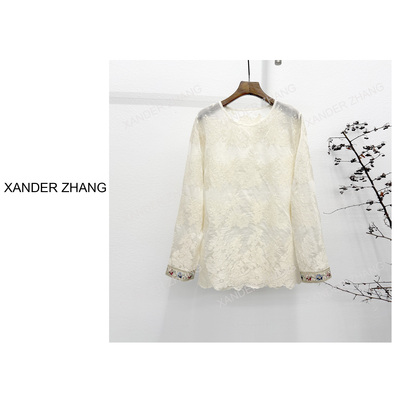 重工提花波西米亚混搭上衣