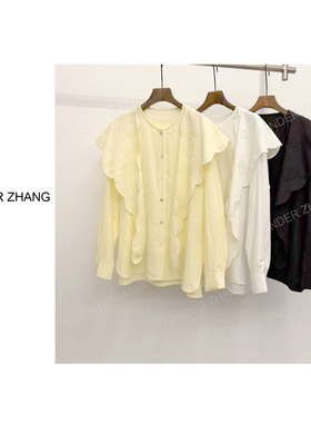 绝美绣花披肩氛围感天丝衬衫YBST1K121百搭时尚温柔风