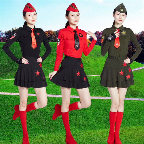 广场舞套装演出服长袖女裙子