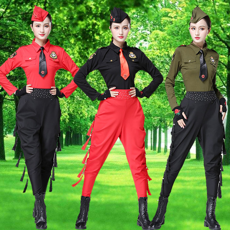 表演水兵舞迷彩服套装广场舞女士