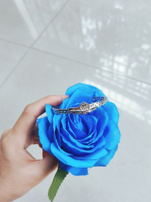 军旅通体925银实心手镯雕刻麦穗开口手链军恋情侣朋友礼物