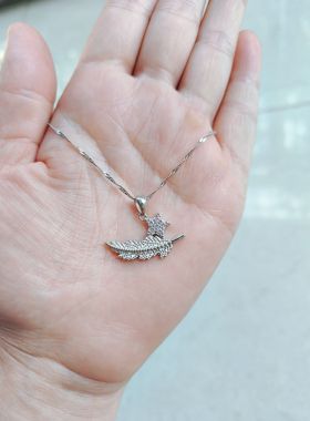 一“叶”星辰镶钻五角星项链创意军旅风吊坠橄榄枝送女友军嫂礼物