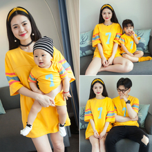 婴儿夏装韩版全家装母女装洋气t恤1