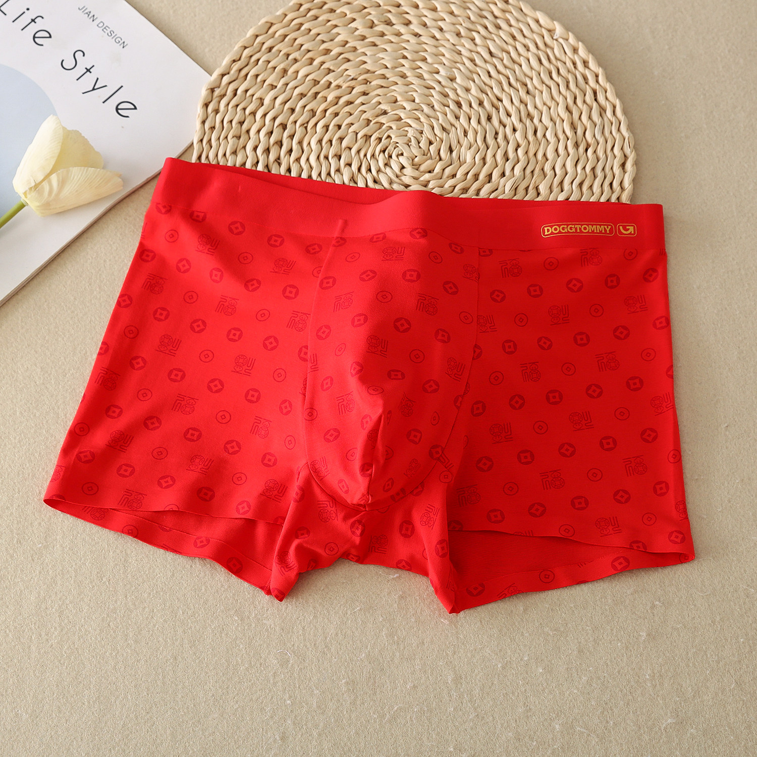 加肥儿童内裤大红色本命年青少年平角裤男童四角短裤兰精莫代尔薄,童装/婴儿装/亲子装,内裤,淘宝优惠券,粉丝福利购,淘宝优惠卷