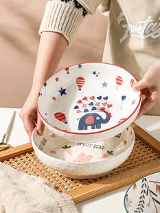 釉下彩陶瓷大汤碗家用大盆碗火锅盆饭店商用冒菜深盆安全健康产品