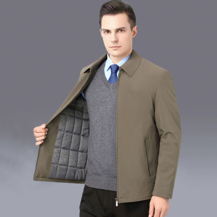 男中老年人轻便棉衣爷爷夹棉外套扣子款 爸爸轻薄款 小棉袄外穿新款