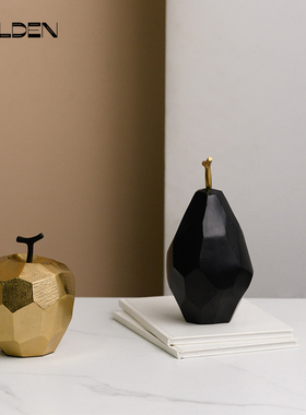 印度进口简约现代高级感苹果摆件金属艺术家居软装电视柜玄关摆设