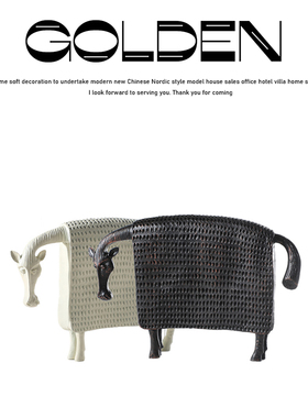 软装饰米白色桌面玄关树脂工艺品