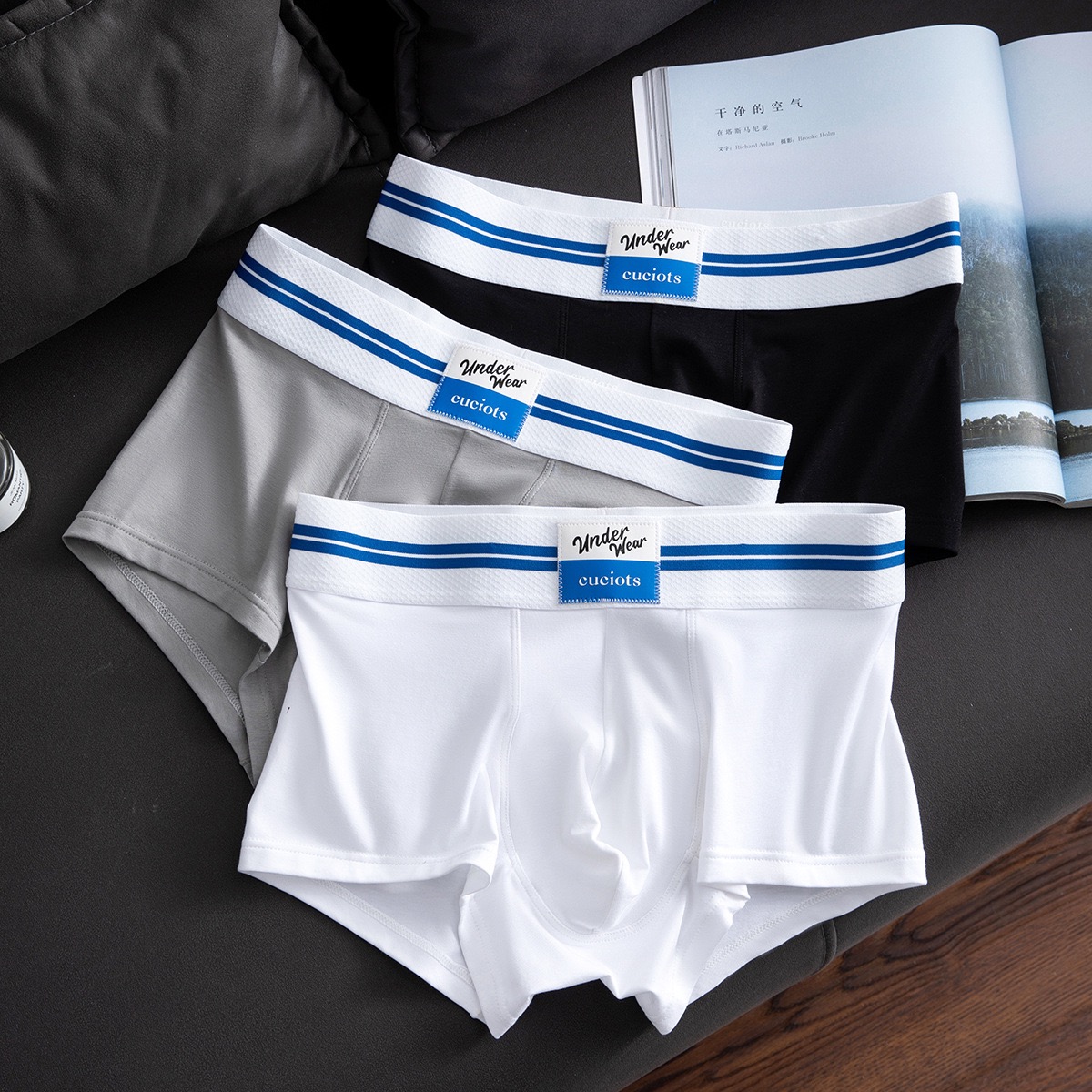 男士内裤平角裤中腰莫代尔棉舒适