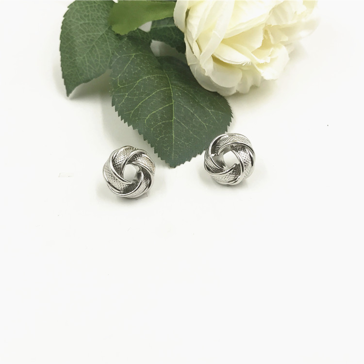 earrings women时尚气质耳钉韩版简约编织镂空学生百搭耳坠耳环女