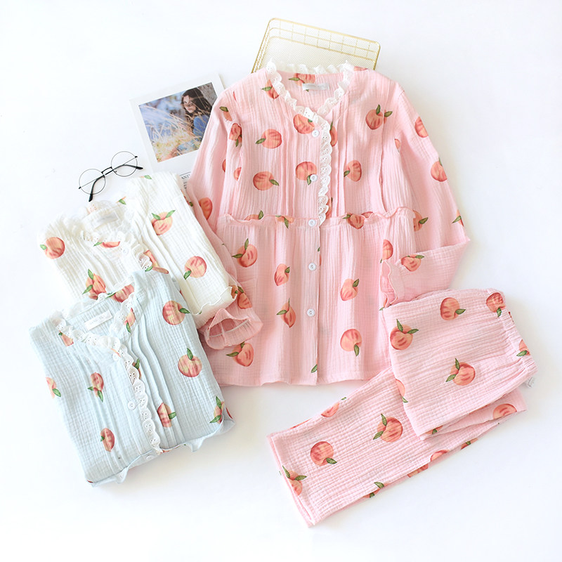 산후 의류 순면 거즈 잠옷 봄 가을 여름 얇은 모유 수유 산후 산모 느슨한 조절 간호 복