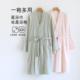 情侣睡袍女睡裙长袖 家居服 纯棉纱布睡衣春秋夏天浴袍汗蒸全棉男士