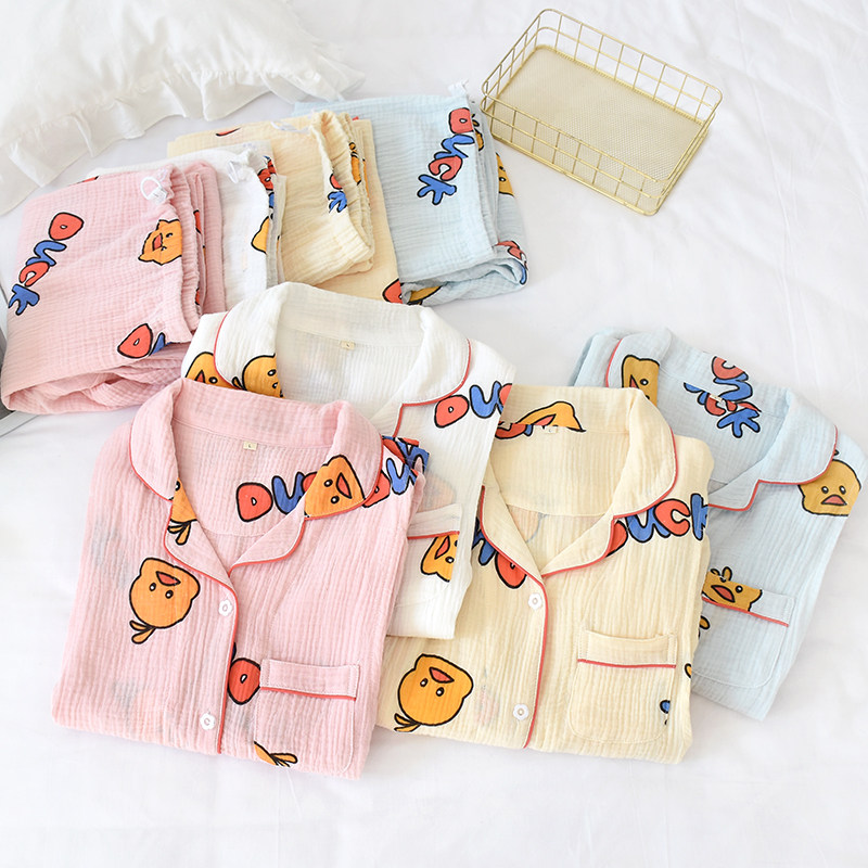 산후 의류 순면 거즈 잠옷 봄 가을 여름 얇은 모유 수유 산후 산모 느슨한 조절 간호 복