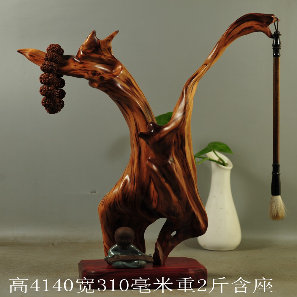崖柏陈化料摆件随形笔挂笔架