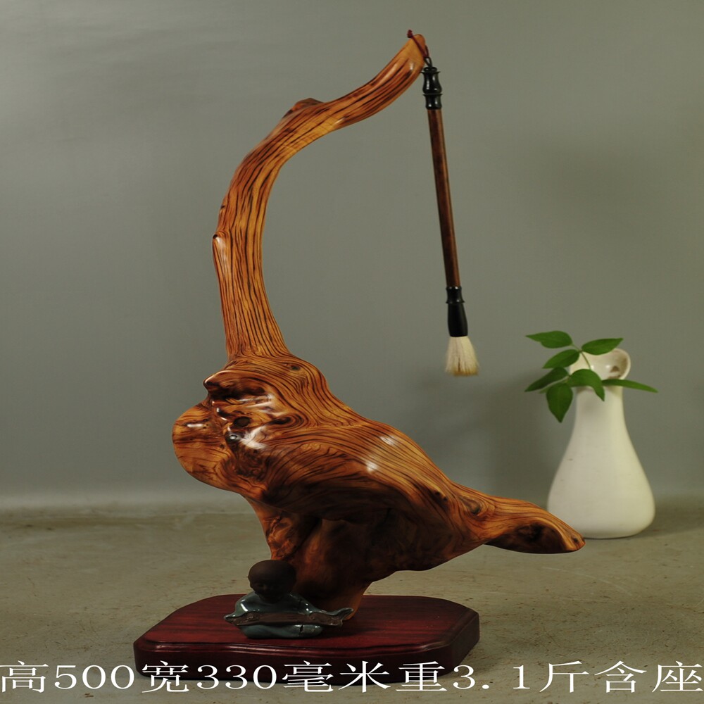 崖柏根雕摆件随形笔挂笔架