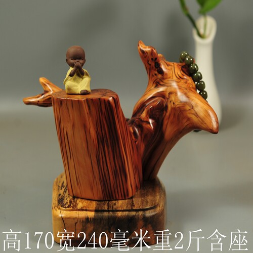 崖柏实木手工木雕小佛像摆件