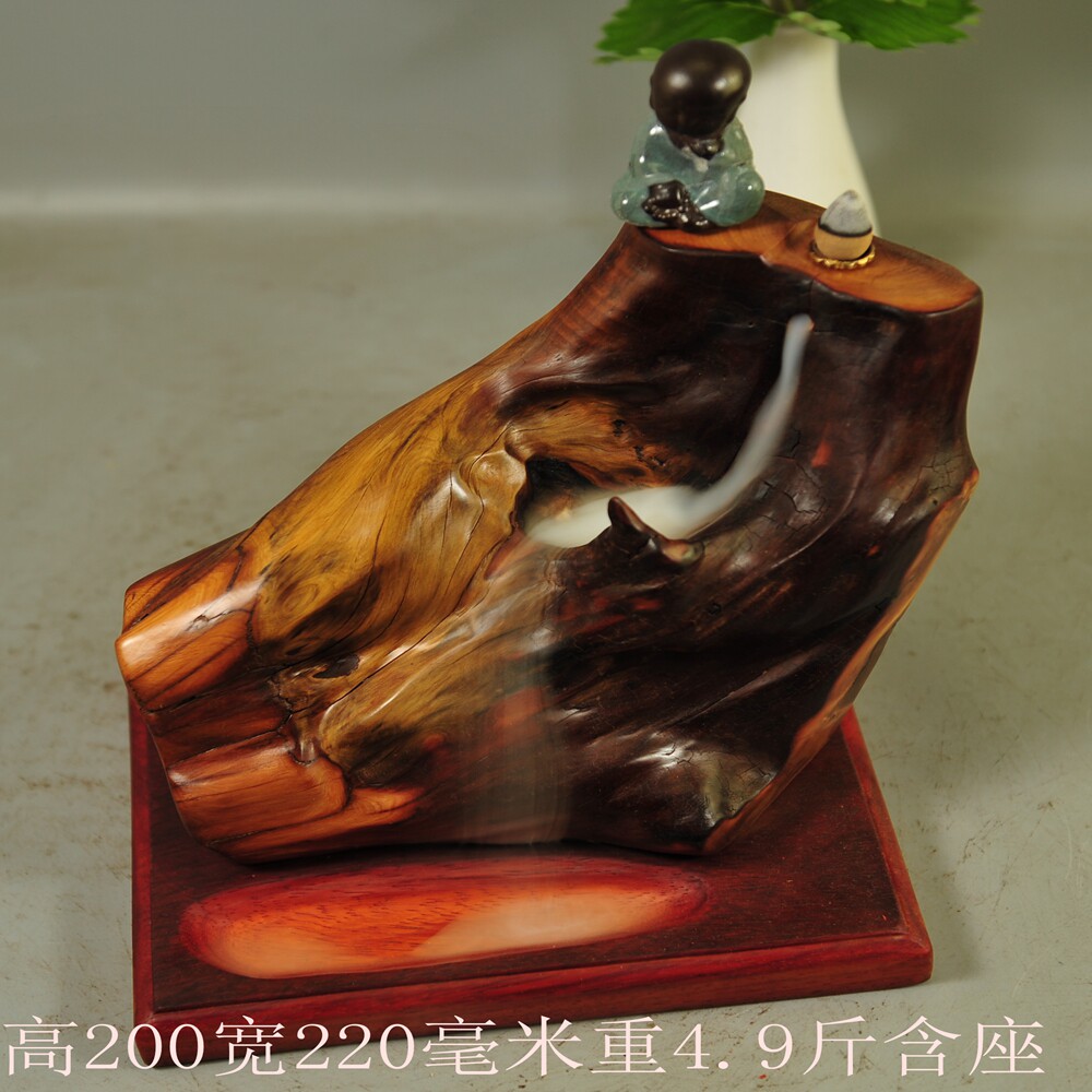 崖柏陈化料根雕摆件随形笔
