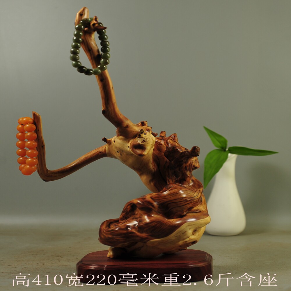 崖缘斋崖柏根雕随行摆件