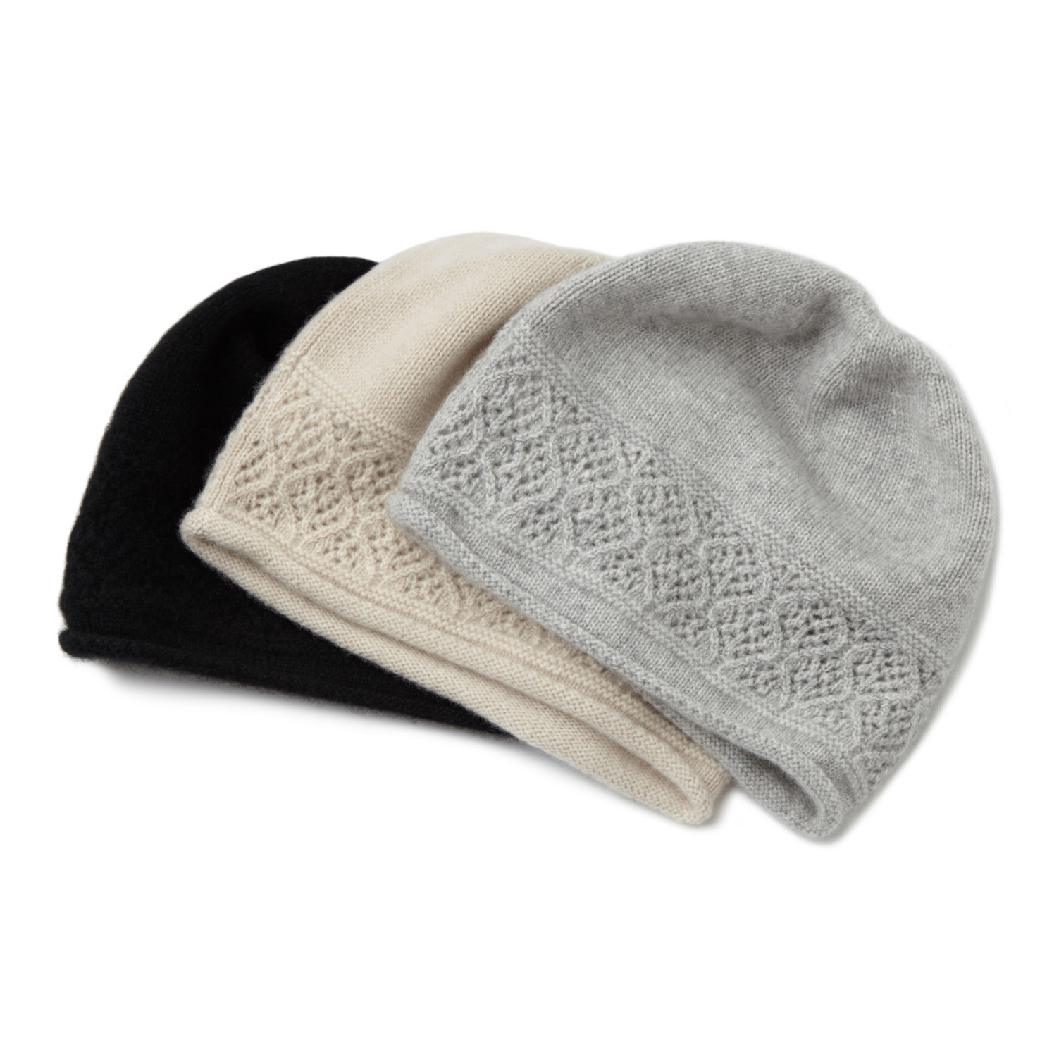 帽型超好看~内蒙直发花边小卷边纯山羊绒针织帽秋冬季保暖护耳帽