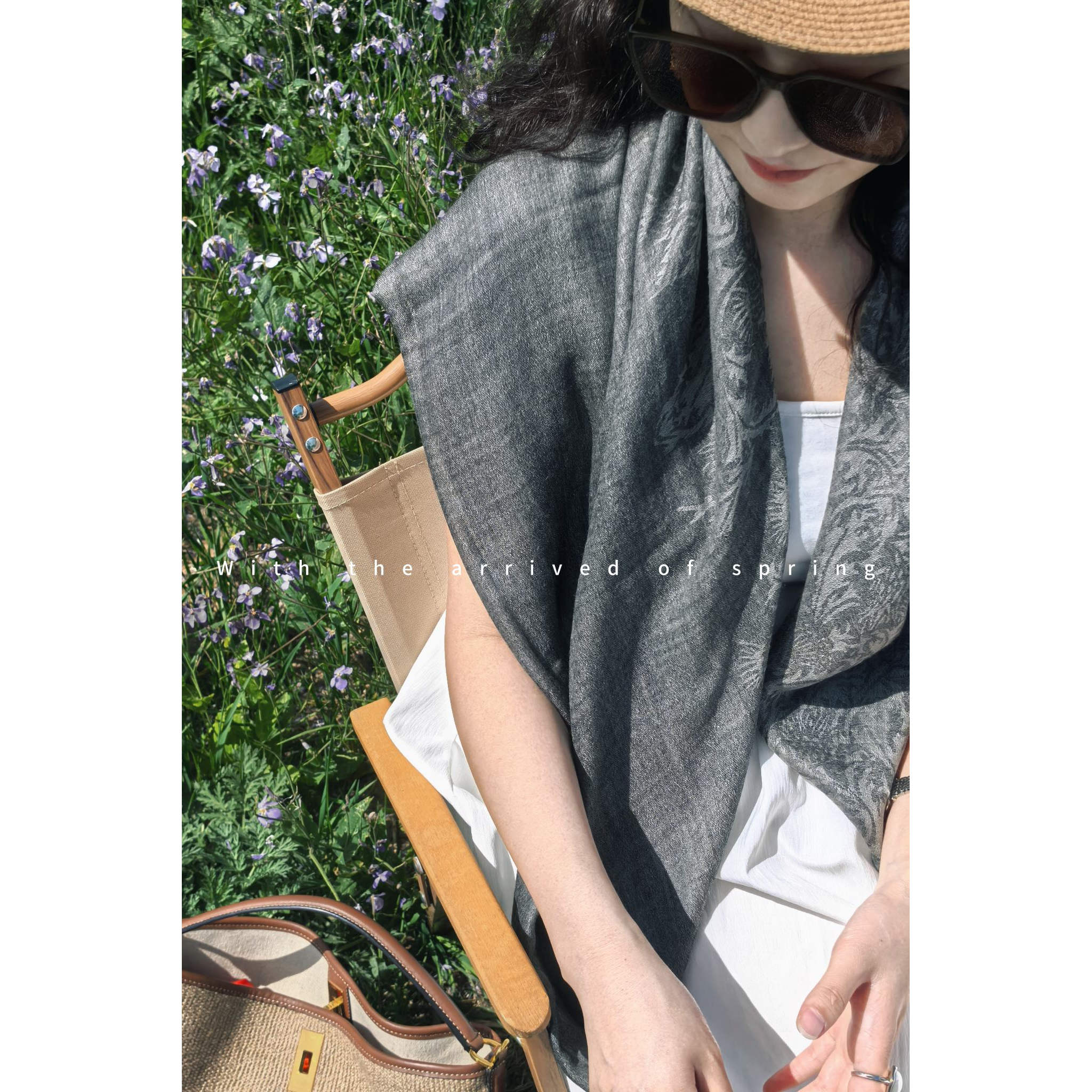 四季可用纯山羊绒轻薄款200支提花戒指绒护颈小方巾秋冬保暖围巾