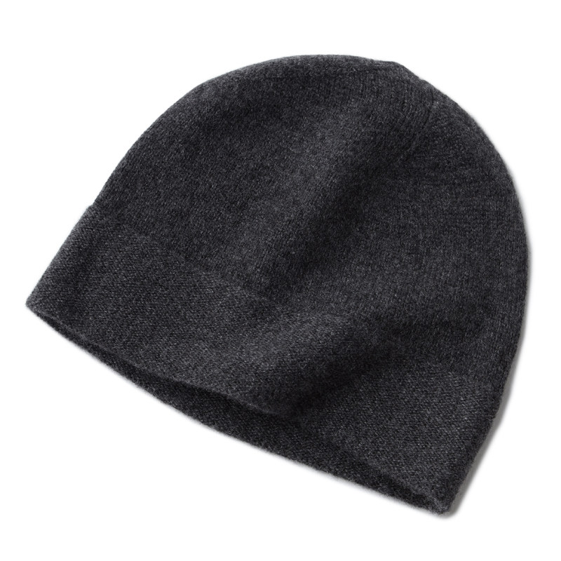 秋冬季男士保暖100%山羊绒光头帽cashmere瓜皮帽针织帽睡帽