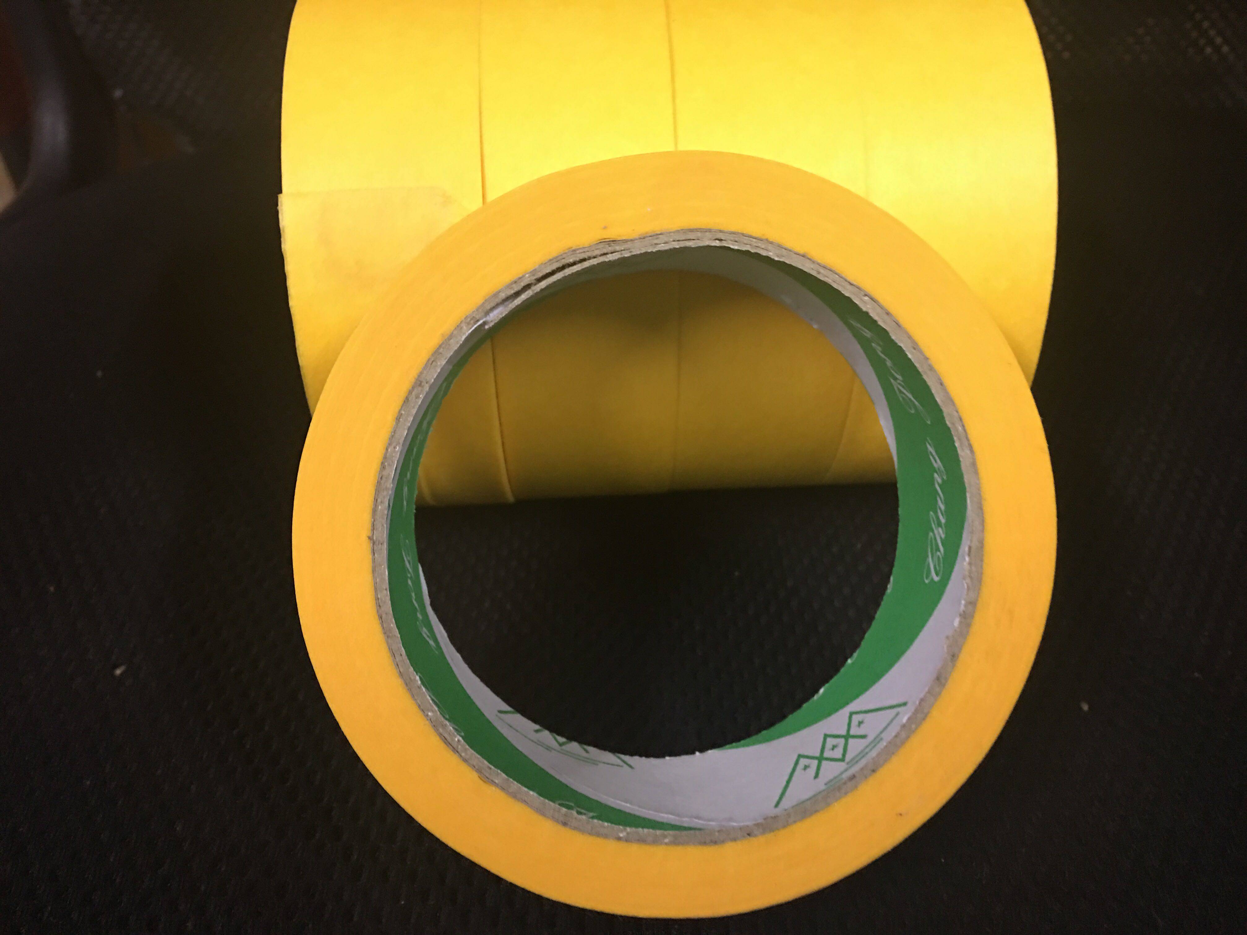 和纸胶带喷汽车漆分色纸胶带 进口耐高温美缝黄色美纹纸胶带