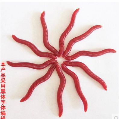 蚯蚓红虫拟饵软饵4cm/3.5cm假饵路亚饵鱼饵渔具配件
