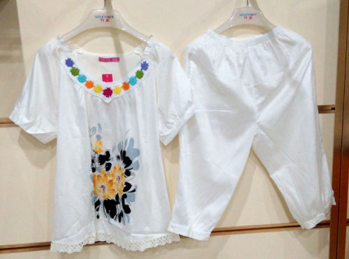 夏季短袖全棉家居服女士睡衣