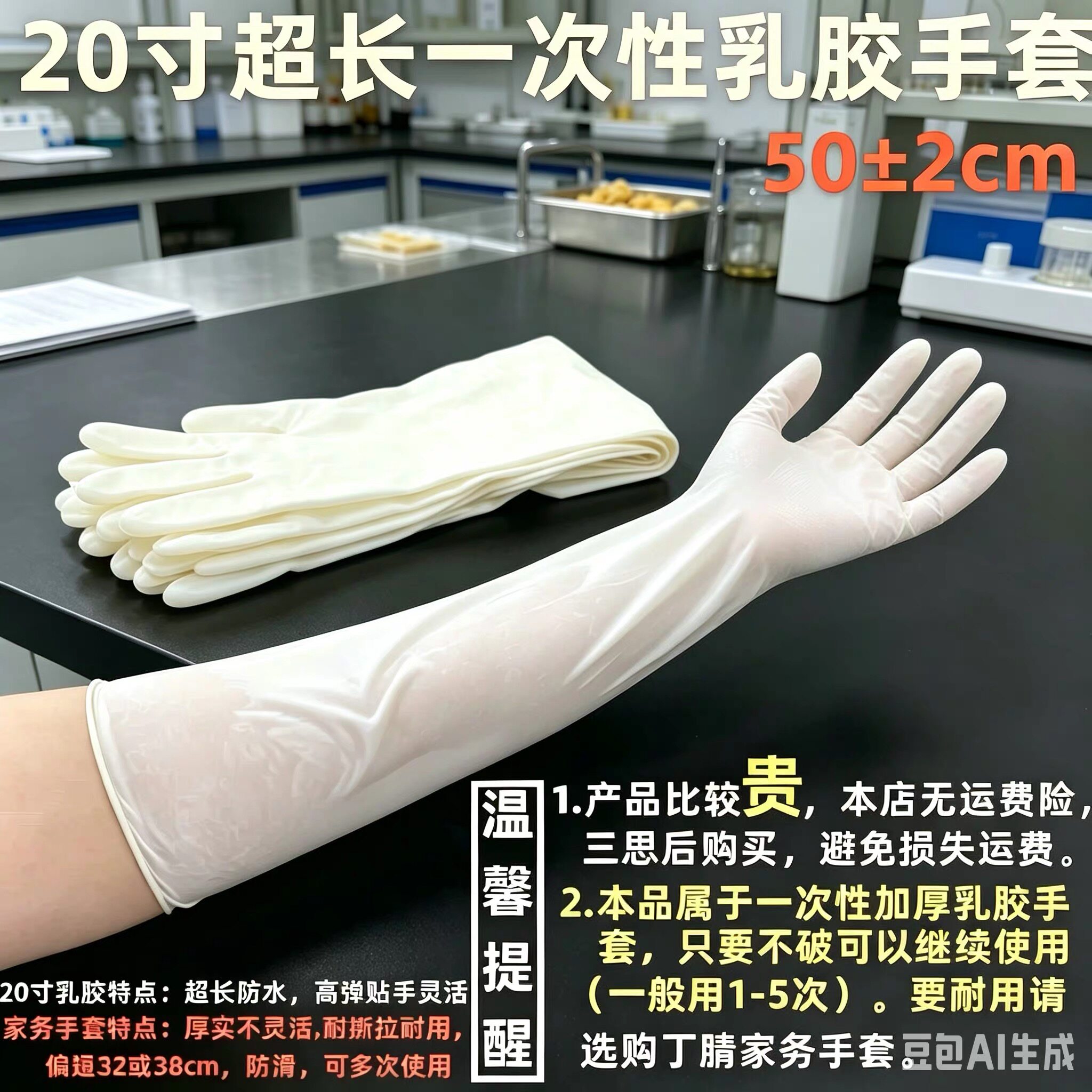 超长16寸20寸乳胶手套耐磨丁晴18