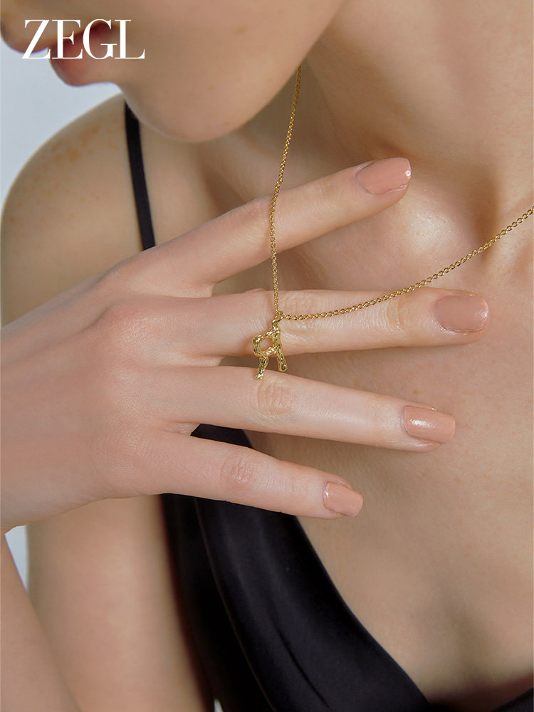 ZEGL 골드 간단한 편지 목걸이 여성 라이트 럭셔리 틈새 디자인 H 초기 편지 펜던트 쇄골 체인 쥬얼리