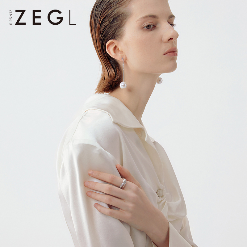 ZENGLIU交叉戒指女轻奢小众设计精致简约冷淡风个性网红食指戒子