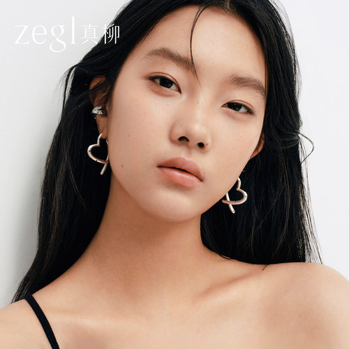 zegl真柳设计师爱心波点耳环