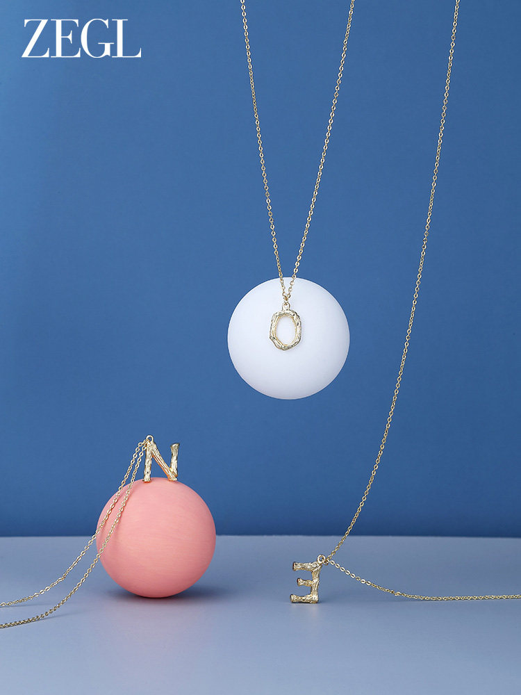 ZEGL 골드 간단한 편지 목걸이 여성 라이트 럭셔리 틈새 디자인 H 초기 편지 펜던트 쇄골 체인 쥬얼리