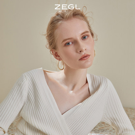 ZEGL水滴素圈耳环女2025年新款爆款圆圈耳圈耳钉复古气质银针耳饰