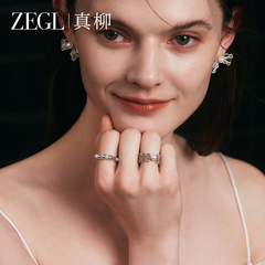 ZEGL设计师芭蕾系列法式戒指女秋冬小众轻奢人造珍珠开口食指套戒