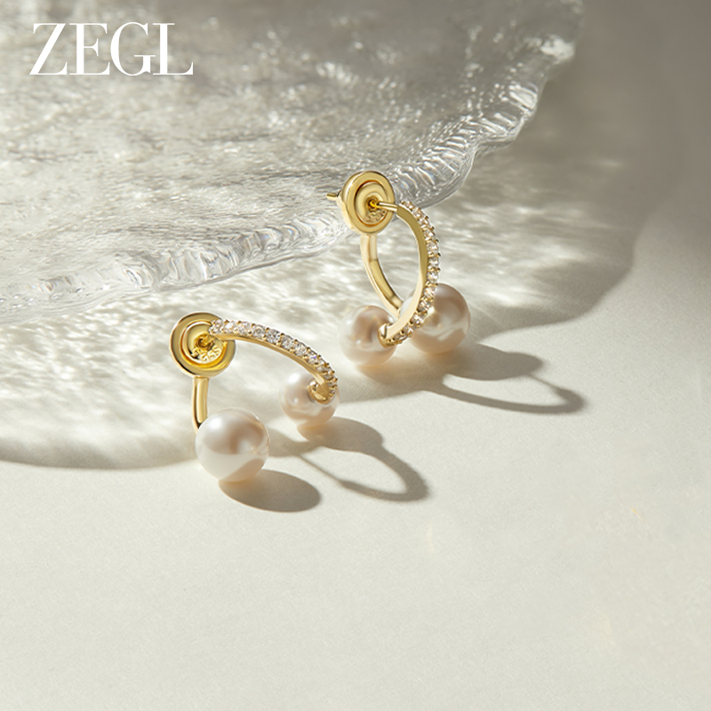 ZEGL休闲百搭珍珠耳环
