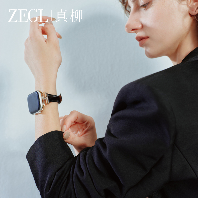 ZEGL适用苹果手表表带皮质腕带