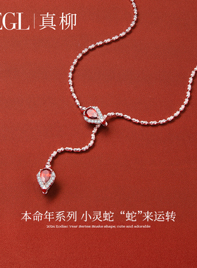 ZEGL红色灵蛇项链女原创轻奢高级毛衣链秋冬长款锁骨链本命年礼物