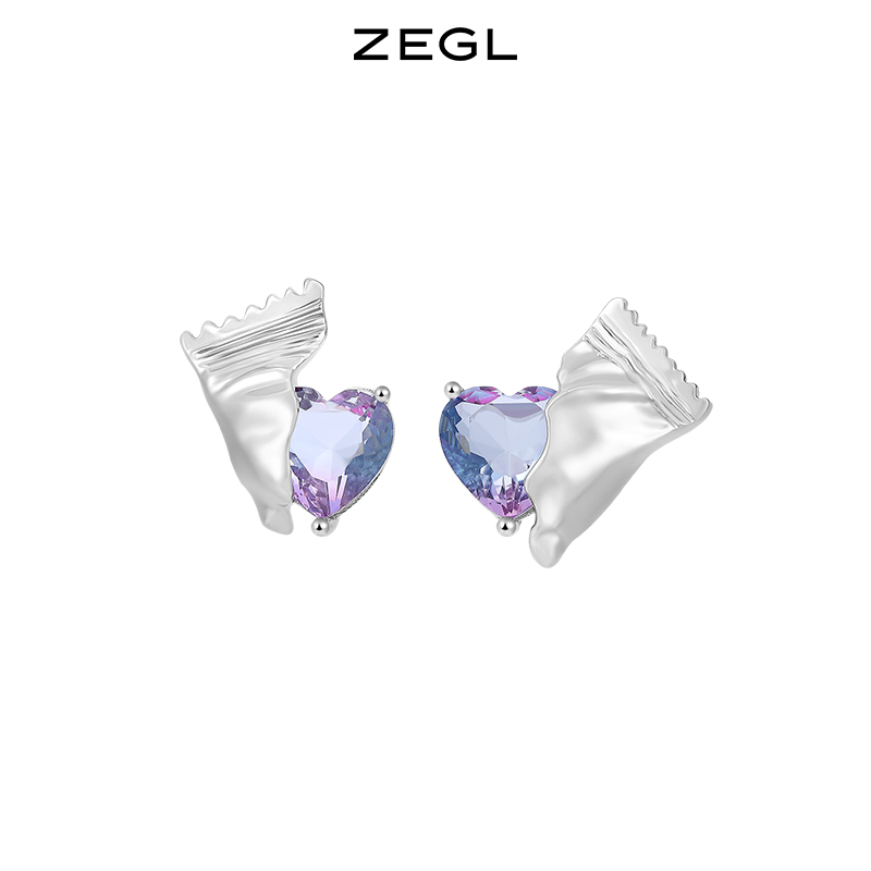 ZEGL設計師糖果系列愛心耳環女小衆設計感高級耳釘925銀針耳飾品在類目 飾品/流行首飾/時尚飾品新, 耳飾, 耳環中 - 來自Buy2taobao.com提供專業的淘寶代購服務