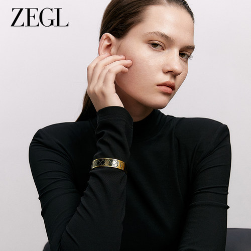 ZEGL时尚中古菱格纹手镯